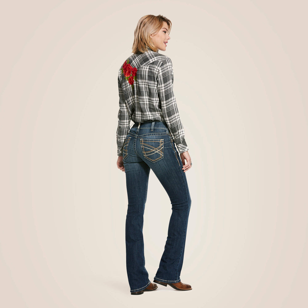 Ariat R.E.A.L. Mid Rise Stretch Entwined Festival Boot Cut Jean Women