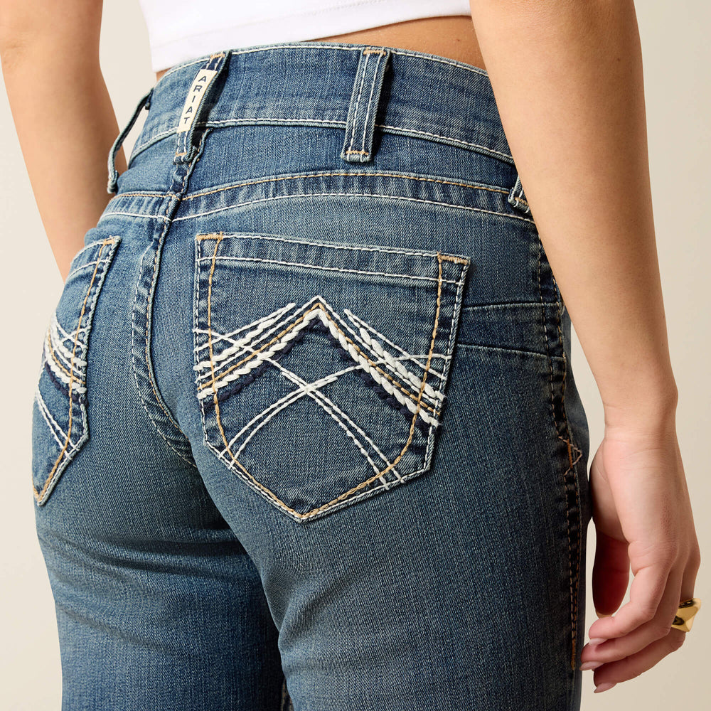 Ariat R.E.A.L. Mid Rise Stretch Whipstitch Boot Cut Jean Women|Trends