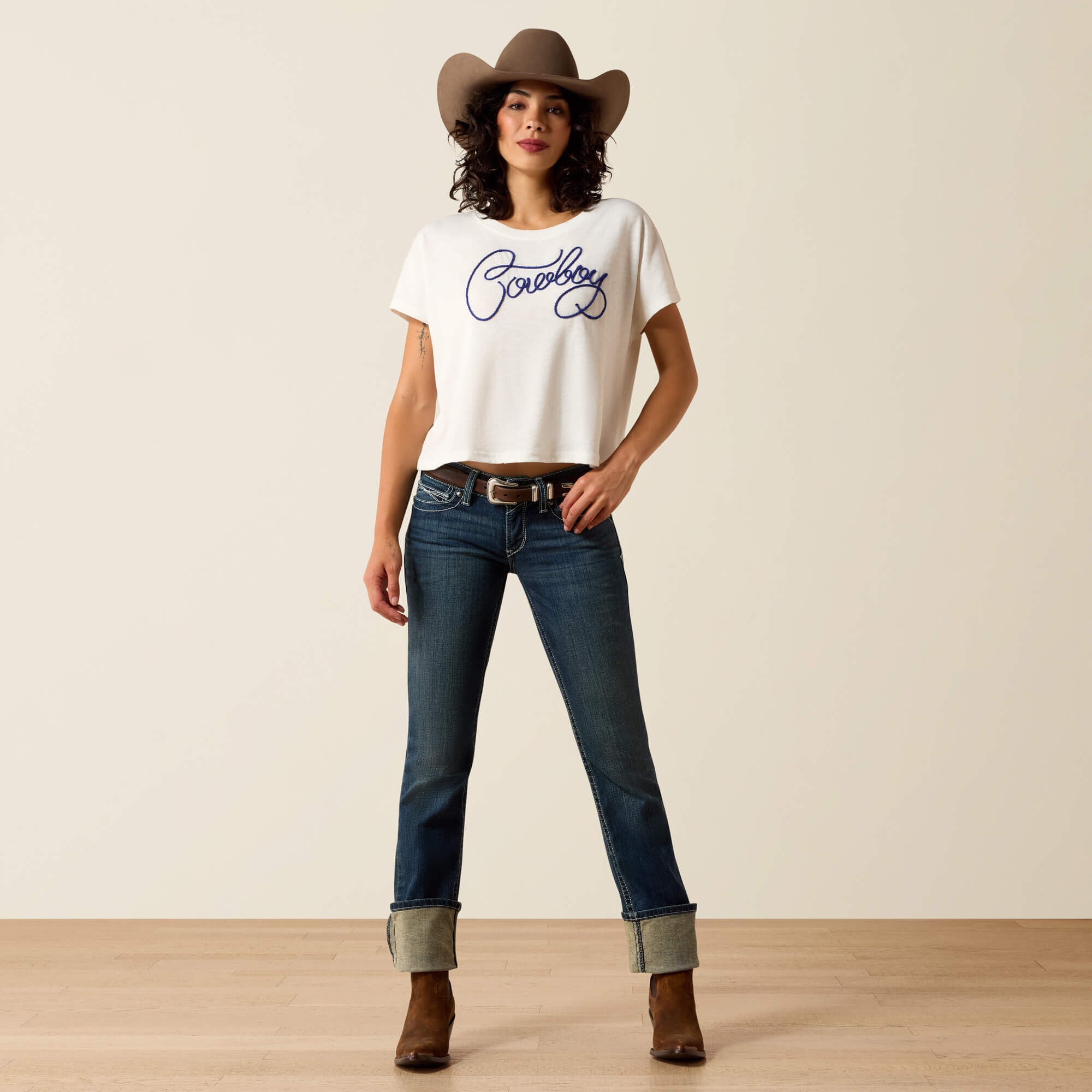 Ariat R.E.A.L. Mid Rise Stretch Icon Stackable Straight Leg Jean Women|Trends