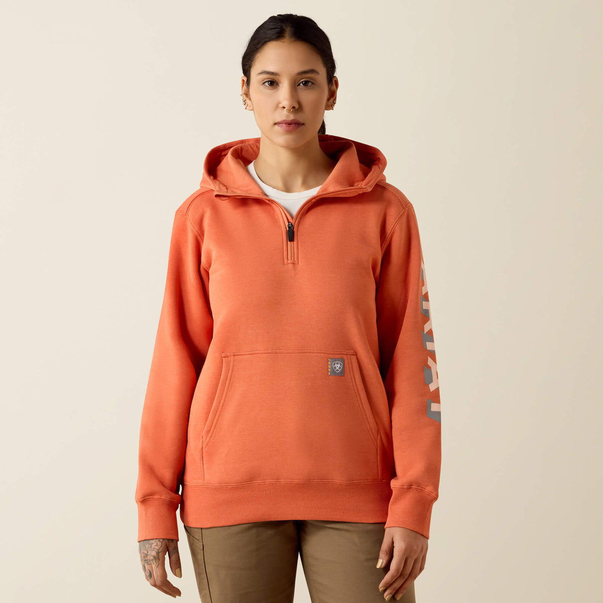 Ariat Rebar Lightweight Logo 1/2 Zip Hoodie Women