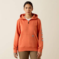 Ariat Rebar Lightweight Logo 1/2 Zip Hoodie Women