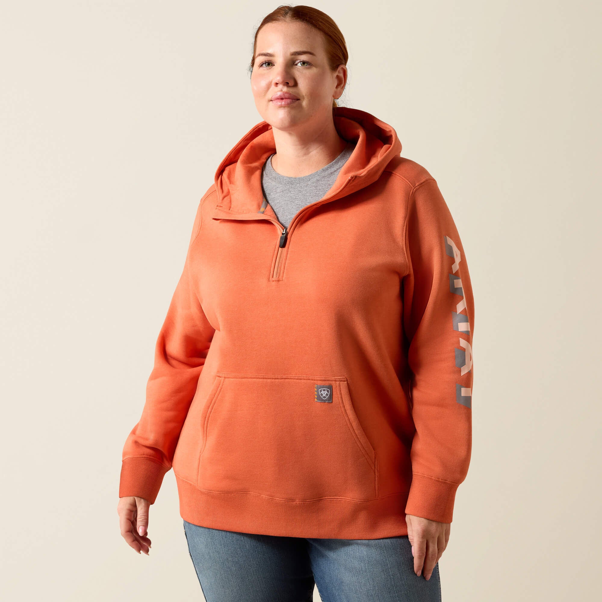 Ariat Rebar Lightweight Logo 1/2 Zip Hoodie Women