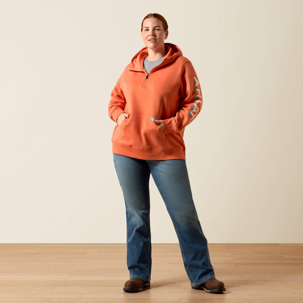 Ariat Rebar Lightweight Logo 1/2 Zip Hoodie Women