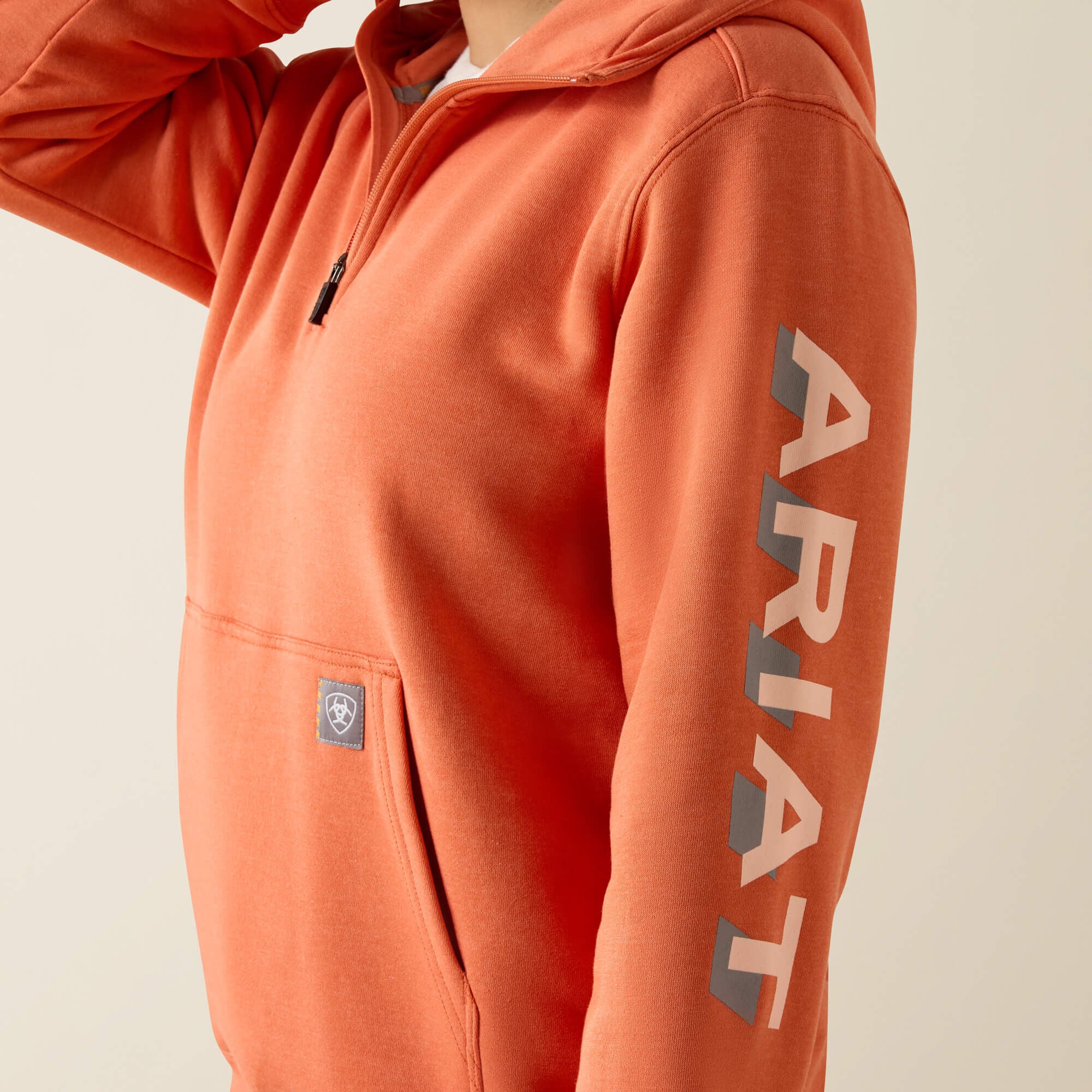 Ariat Rebar Lightweight Logo 1/2 Zip Hoodie Women