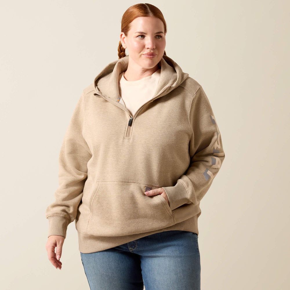 Ariat Rebar Lightweight Logo 1/2 Zip Hoodie Women