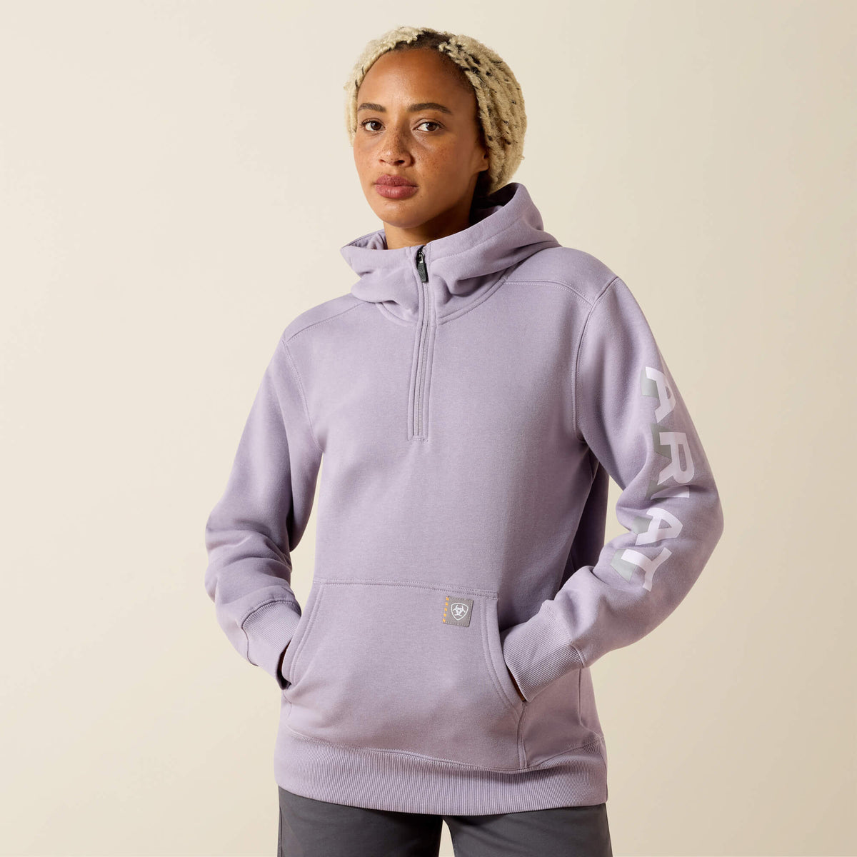Ariat Rebar Lightweight Logo 1/2 Zip Hoodie Women