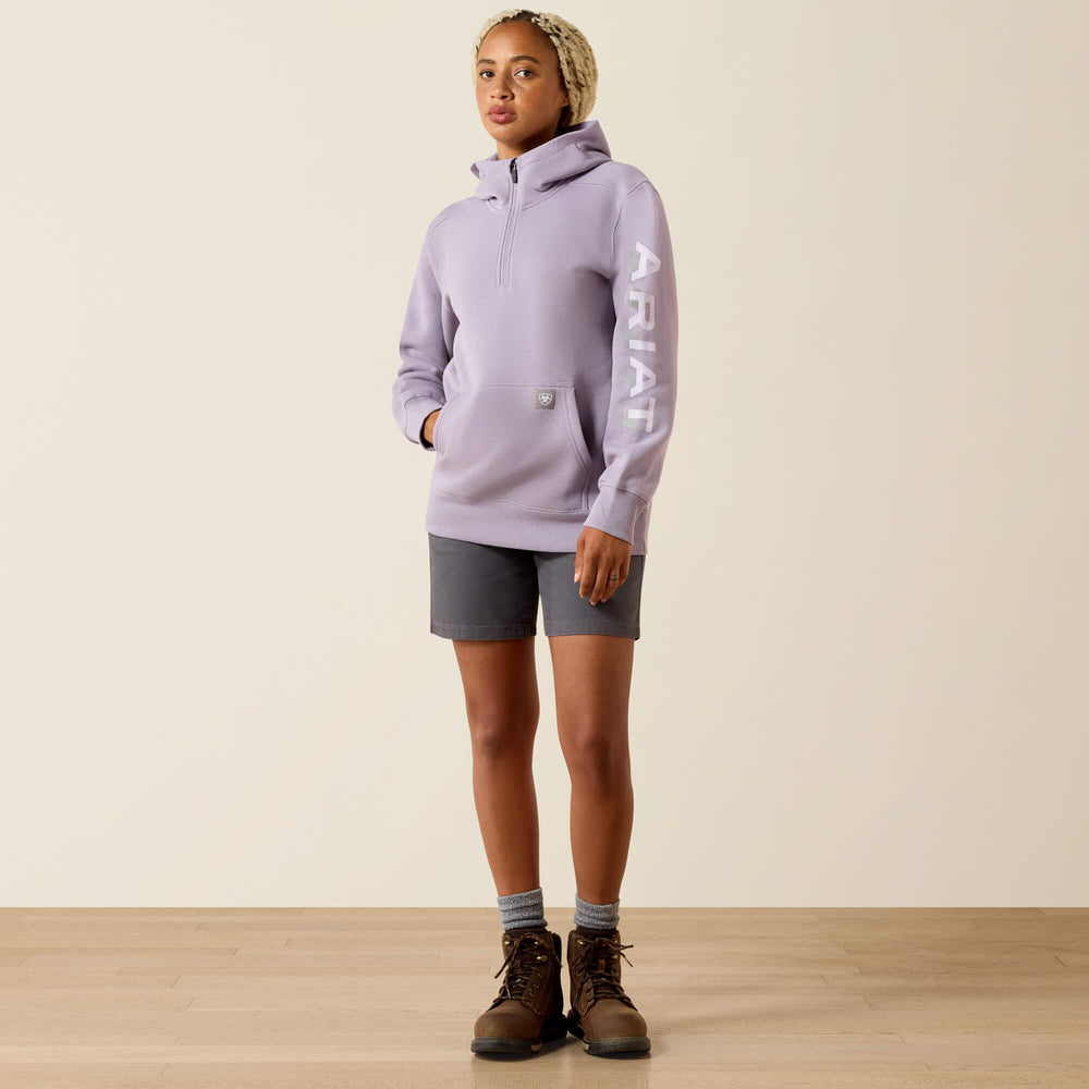 Ariat Rebar Lightweight Logo 1/2 Zip Hoodie Women