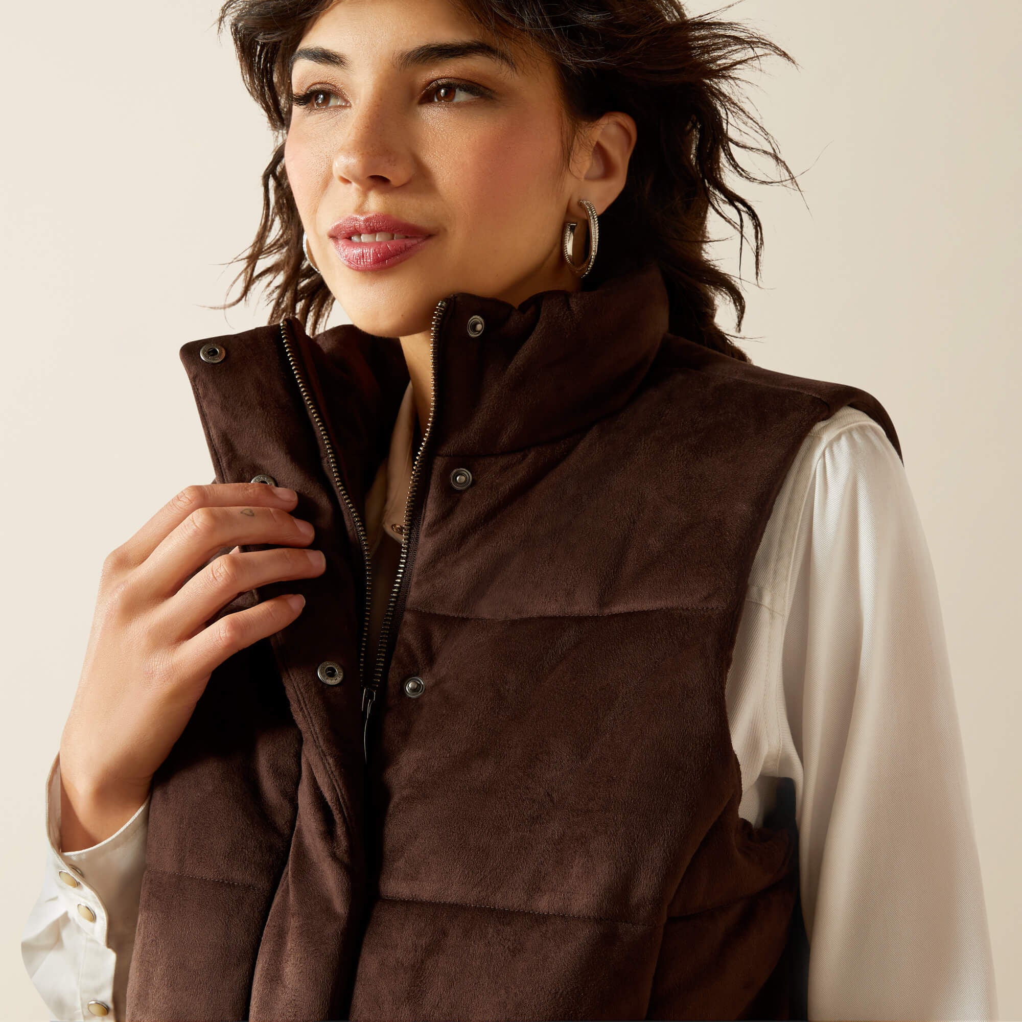 Ariat Swirls Faux Leather Vest Women|Trends