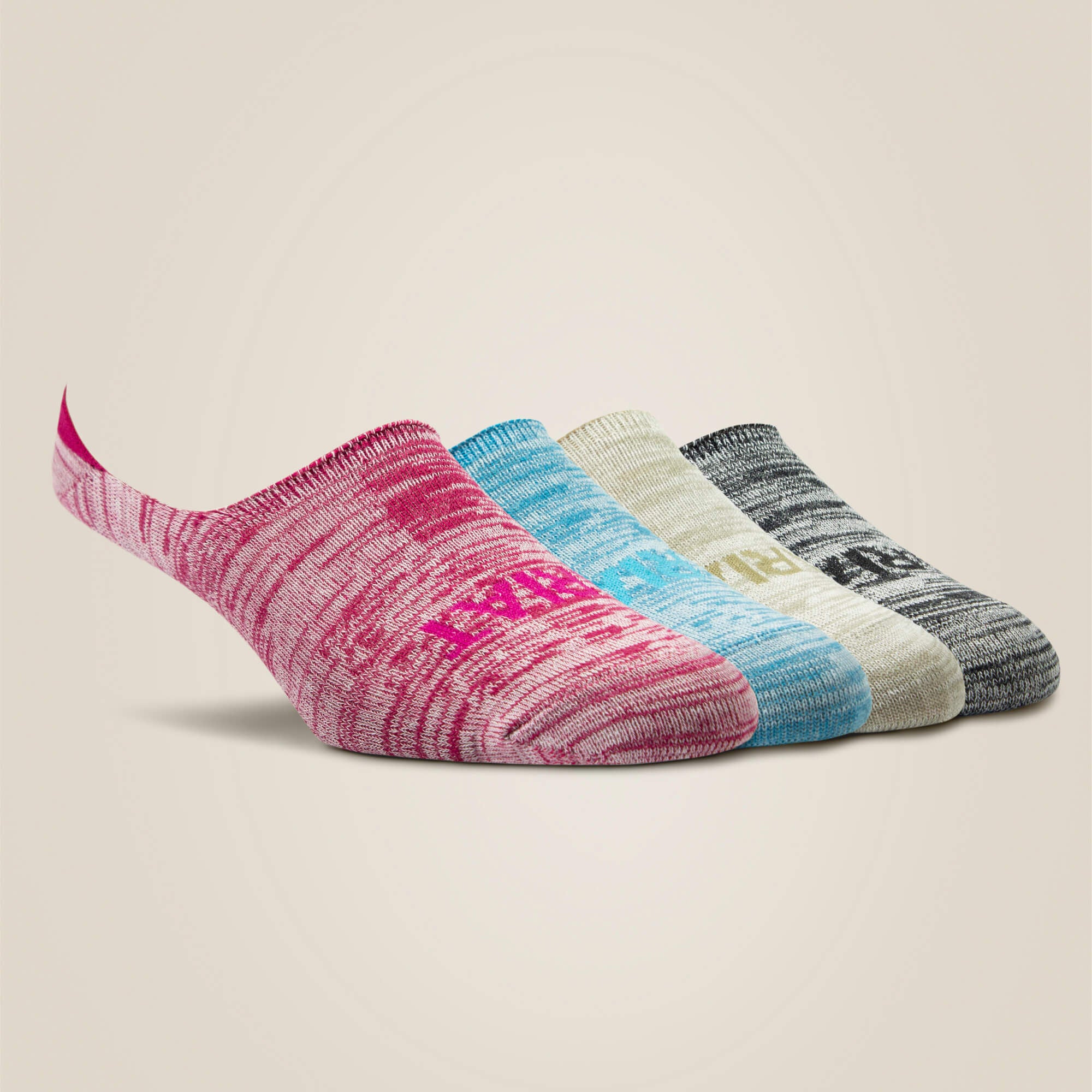 Ariat No Slip No Show Sock 4 Pair Multi Color Pack Women