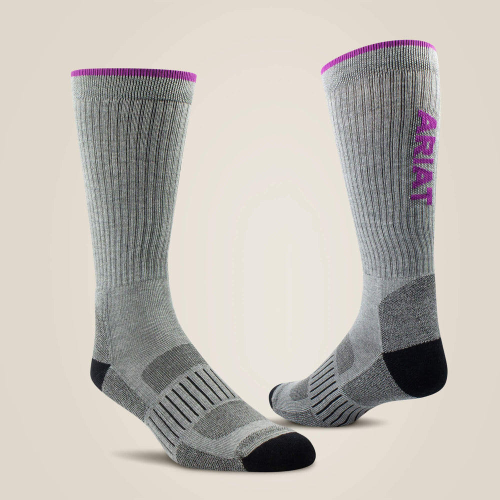 Ariat High Performance Crew Tek Work Sock 2 Pair Pack Women