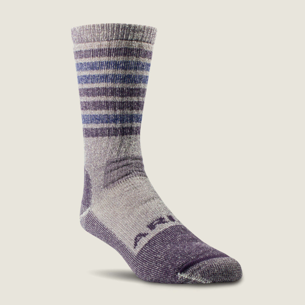 Ariat Midweight Merino Wool Blend Steel Toe Work Sock 2 Pair Multi Color Pack Women