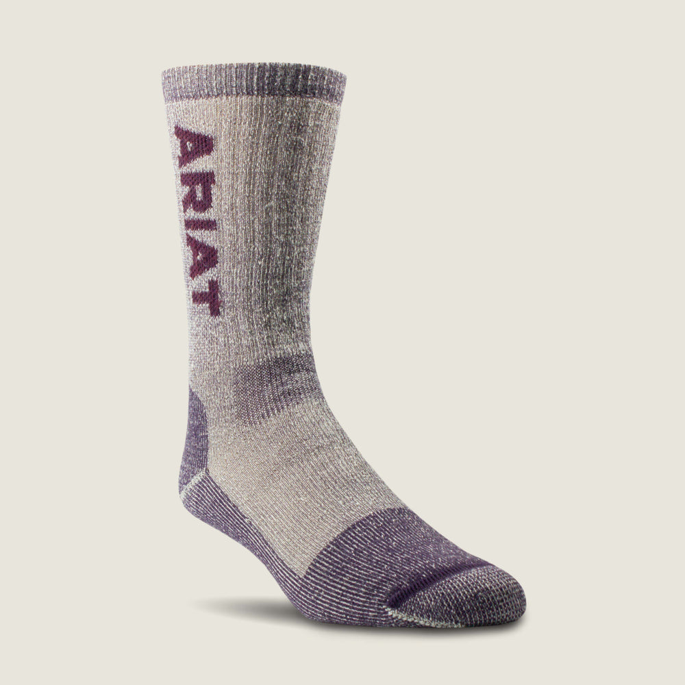 Ariat Midweight Merino Wool Blend Steel Toe Work Sock 2 Pair Multi Color Pack Women