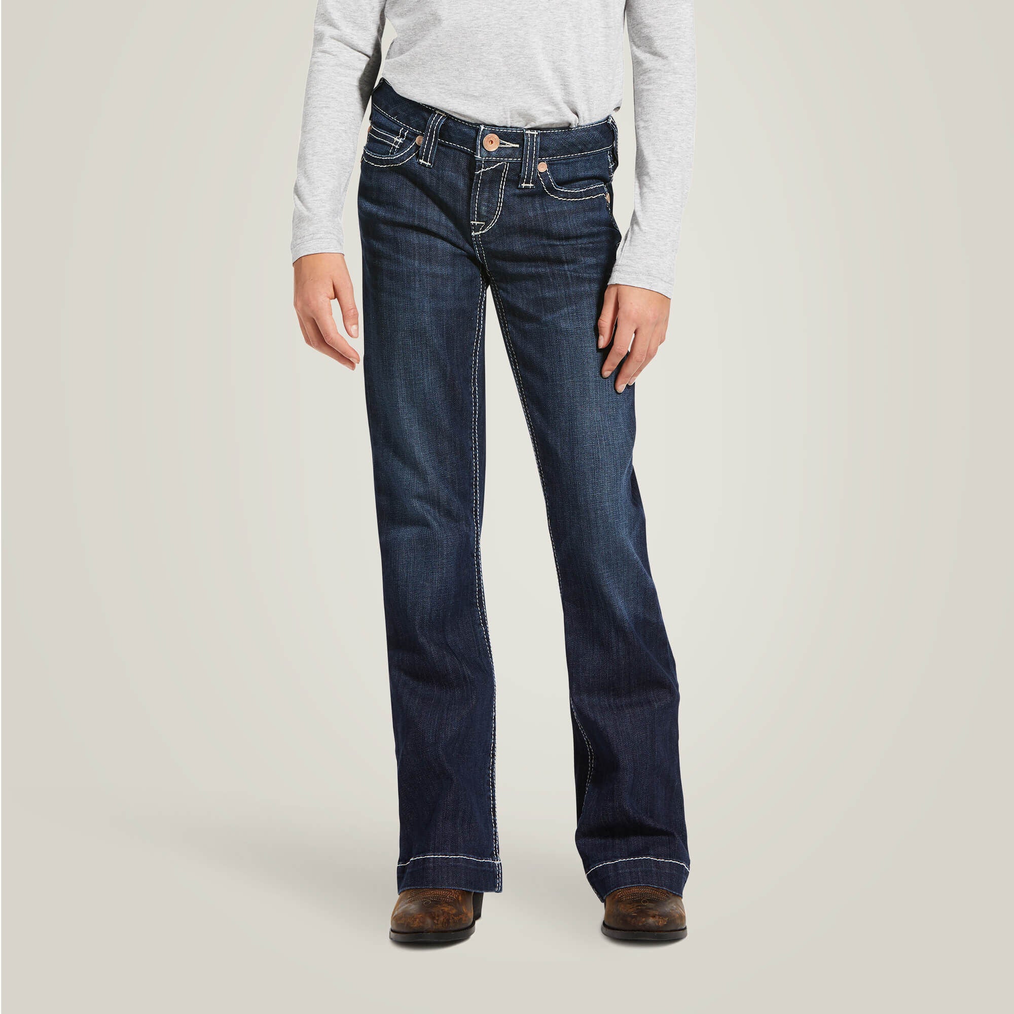 Ariat Trouser Mid Rise Stretch Ella Wide Leg Jean Kids