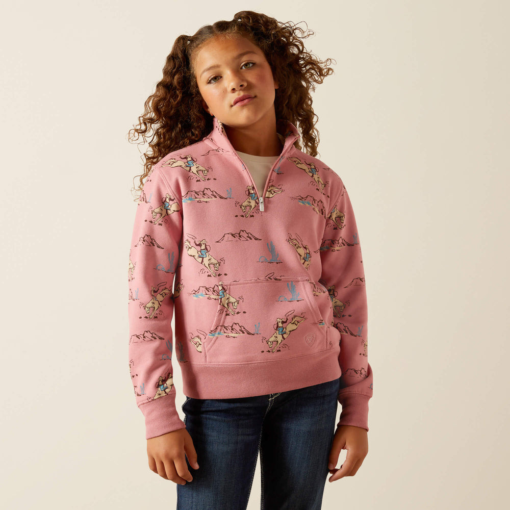 Ariat Bronc Scene 1/4 Zip Sweatshirt Kids