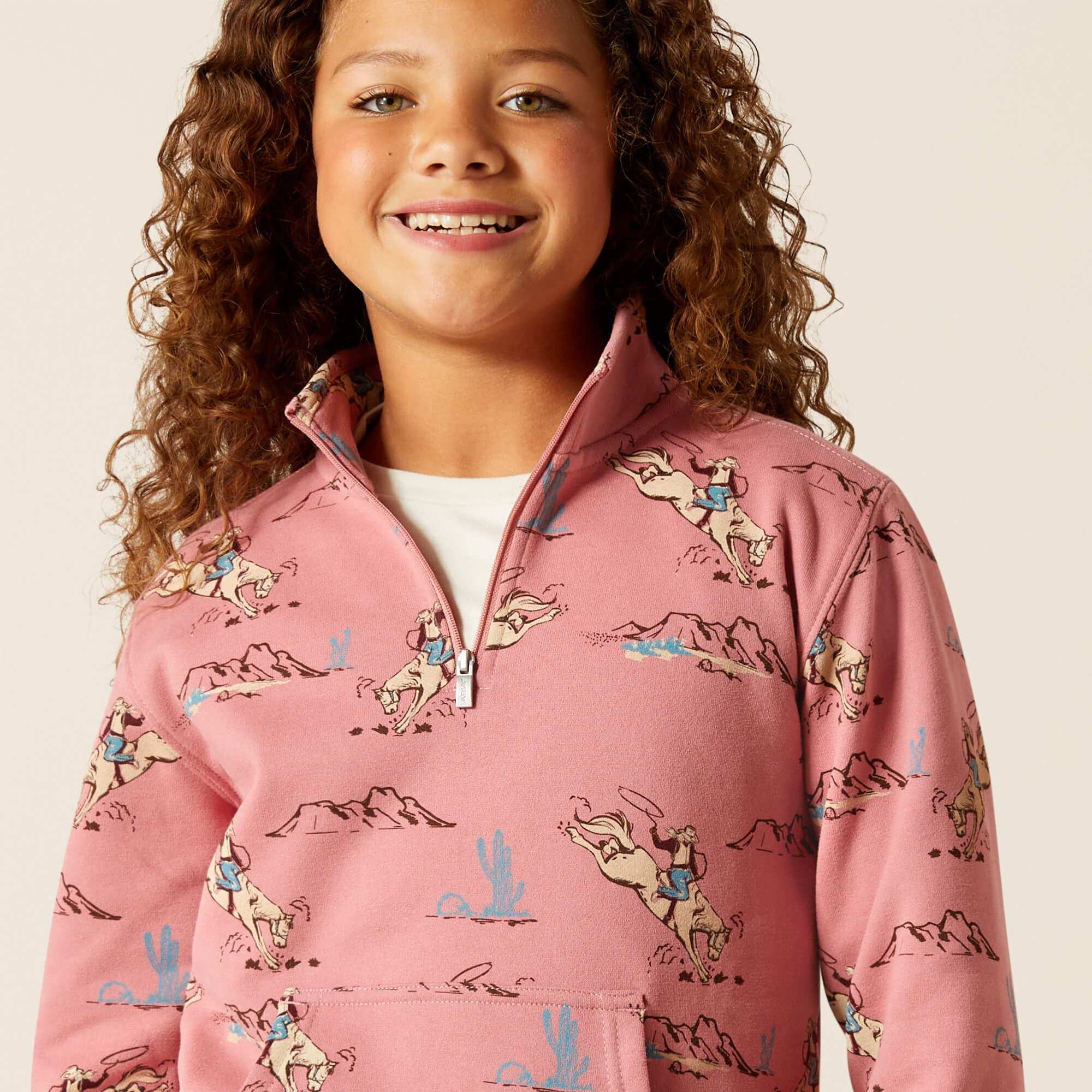 Ariat Bronc Scene 1/4 Zip Sweatshirt Kids